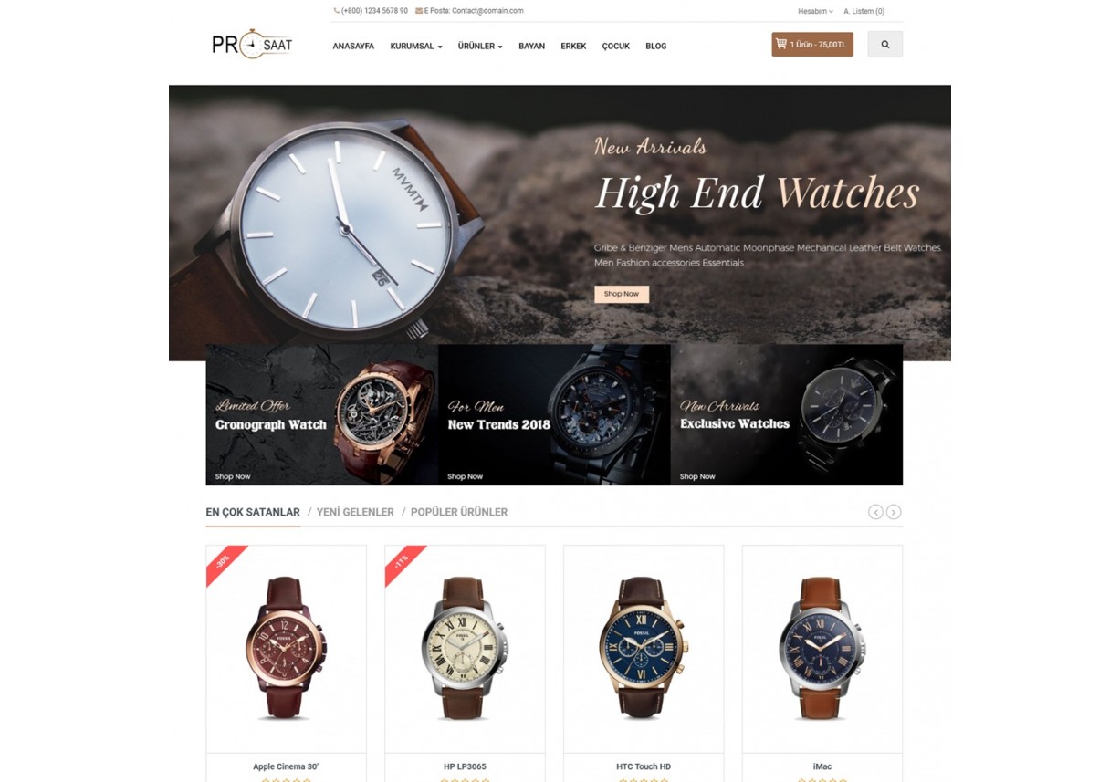 Pro Saat Aksesuar Teması Opencart 3.0.3.3