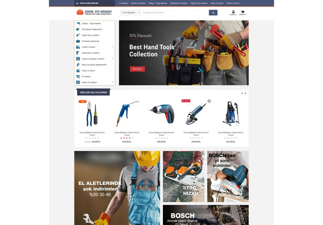 Hırdavat Yedek Parça Satış Teması osd