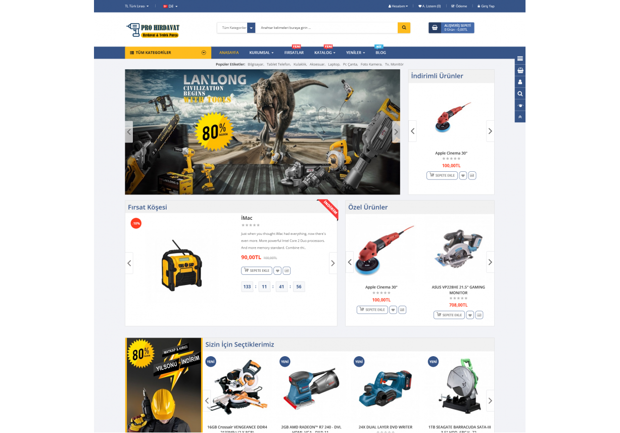 Opencart Oto Yedek Parça Ve Hırdavat Ürünleri 3x Site Teması