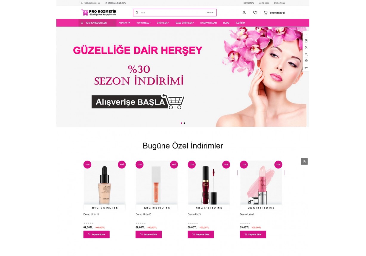 Opencart Kozmetik ve Parfümeri 3x Teması