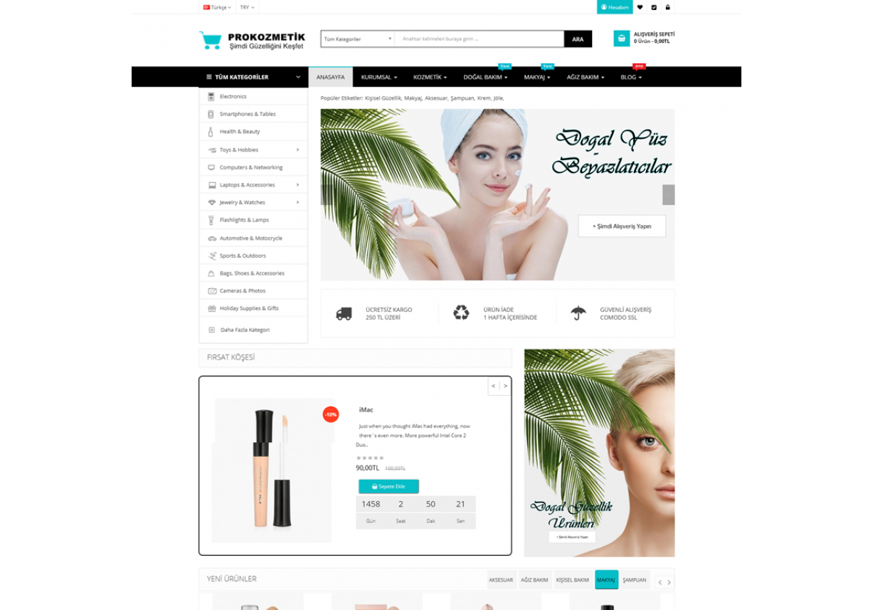 Opencart Kozmetik Ve Parfümeri Teması 3.0.3.6