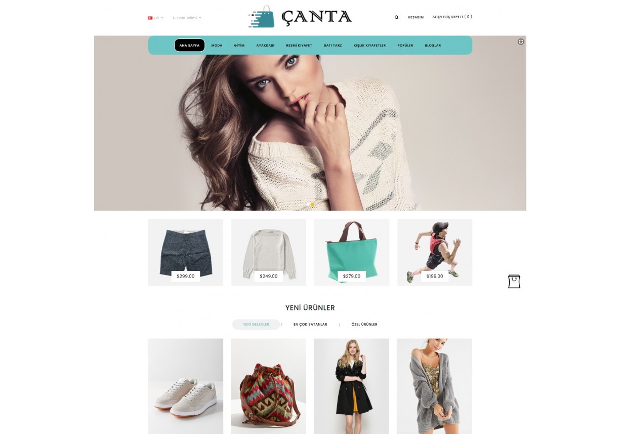 Ayakkabı Çanta Opencart Satış Teması 3.x.x