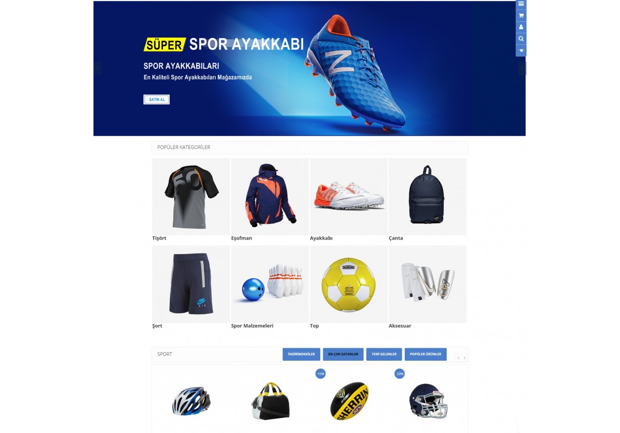 Opencart Spor Ürünleri,Giyim Mağaza Site Teması