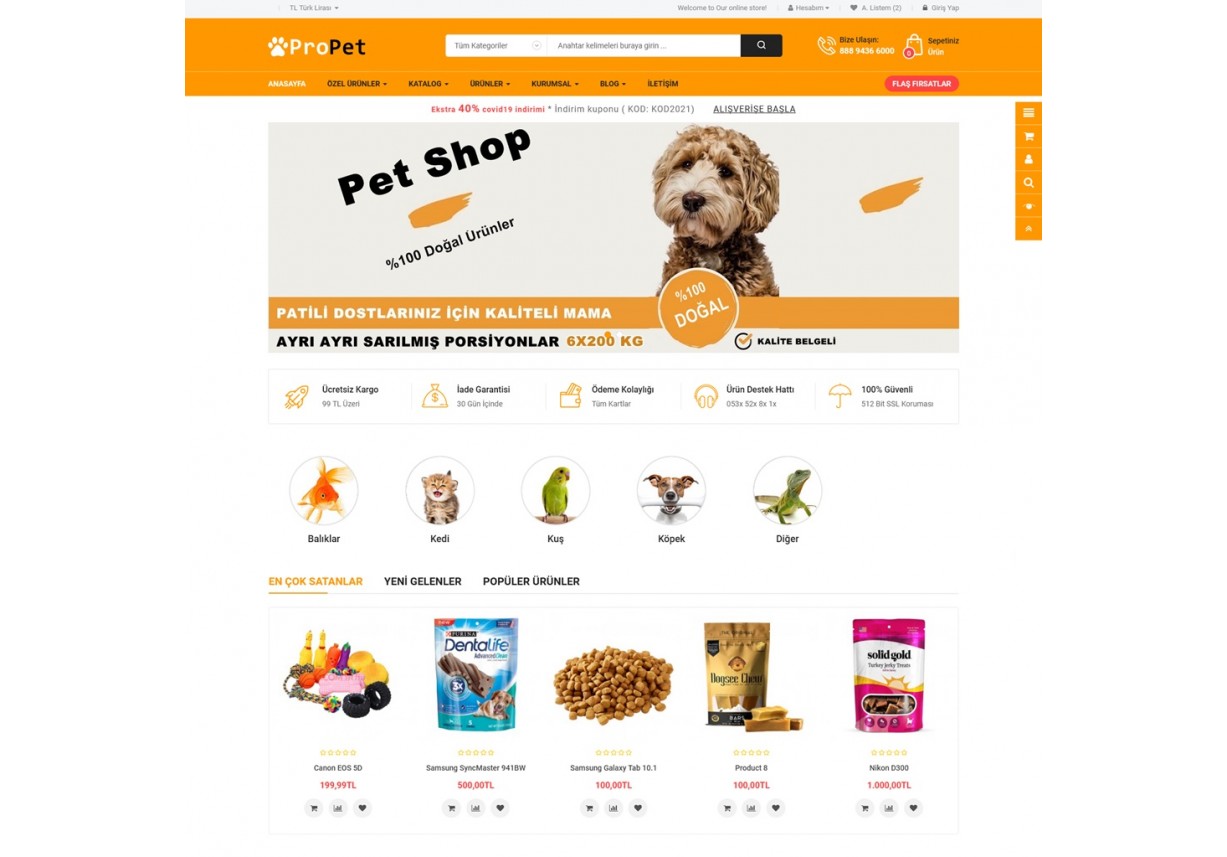 Opencart Petshop Mağaza Site Teması 3.0.3.6