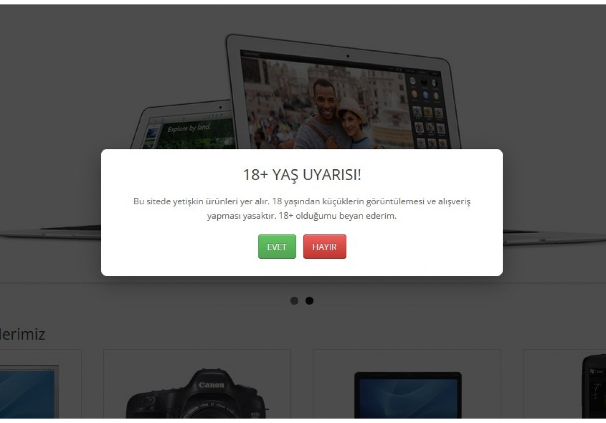 Opencart 18 Yaş Doğrulama Popup Modülü