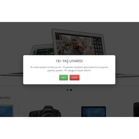 Opencart 18 Yaş Doğrulama Popup Modülü