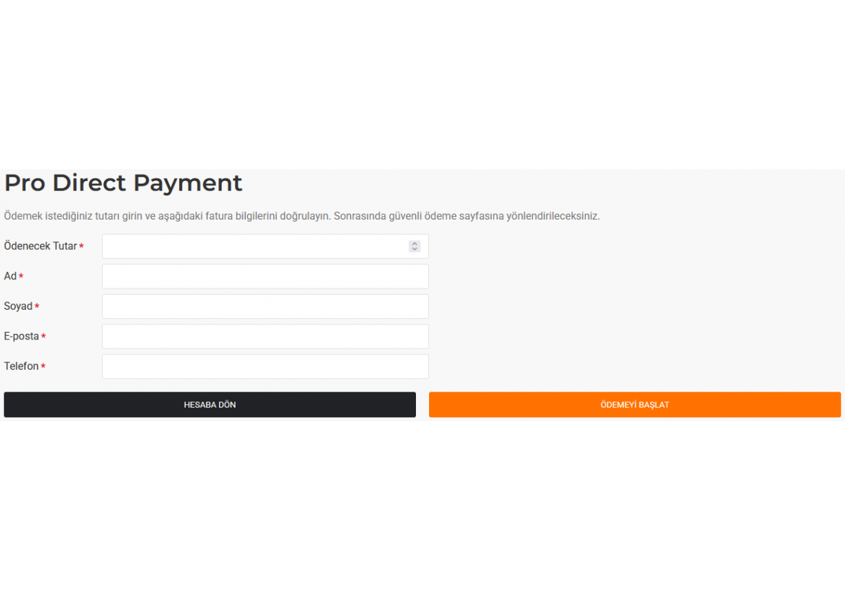 Pro Alışverişsiz Tahsilat Modülü