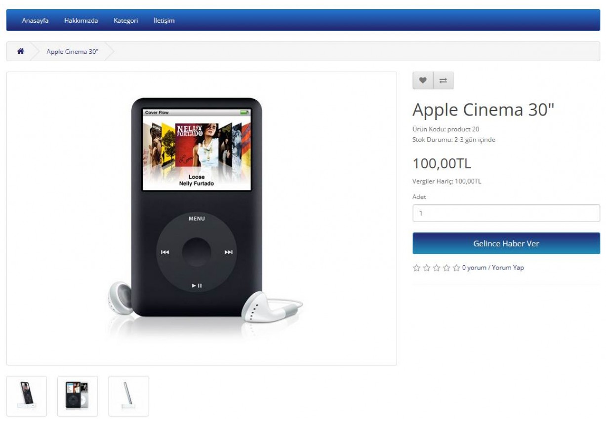 Opencart Stok Gelince Haber Ver