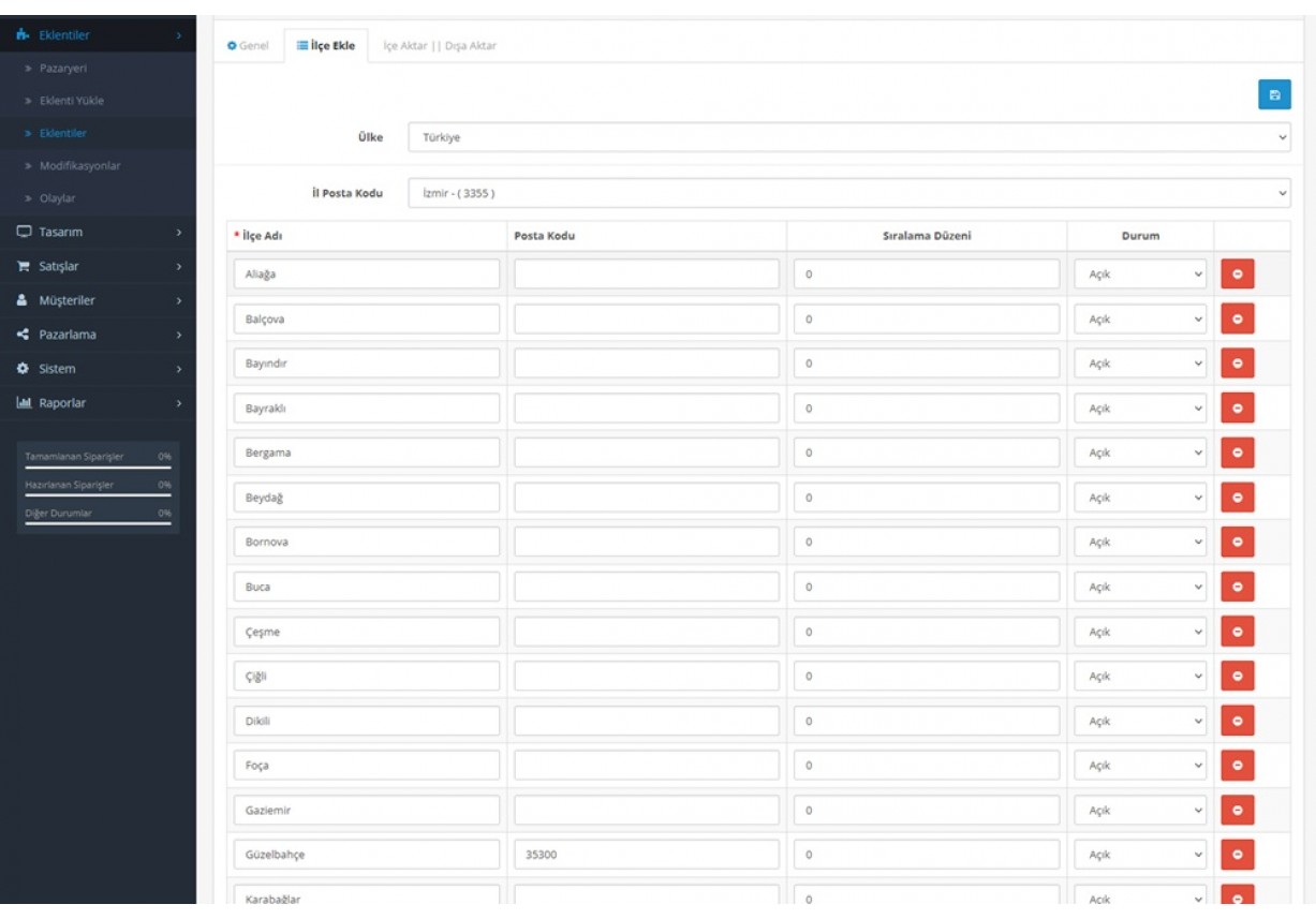 Opencart İl İlçe Seçim Modülü