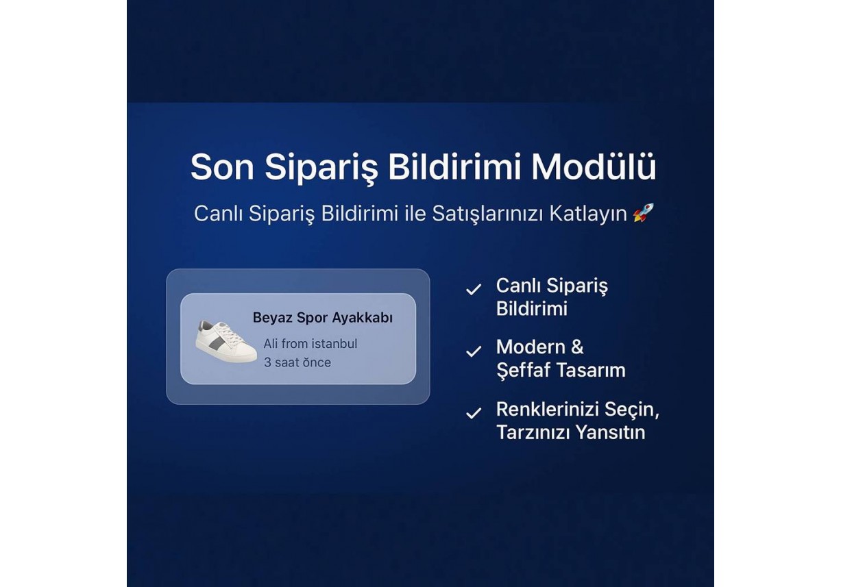 Opencart Son Sipariş Bildirimi Pro Modülü