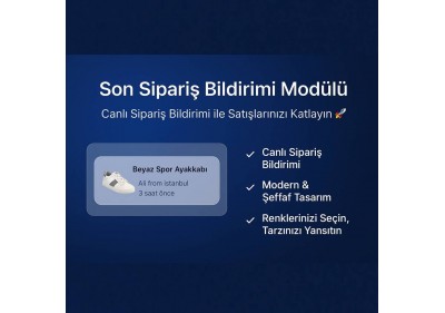 Opencart Son Sipariş Bildirimi Pro Modülü