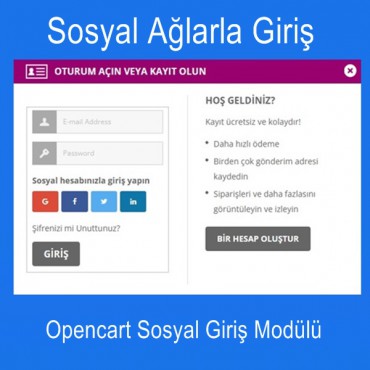 Opencart Sosyal Ağlarla Giriş Modülü