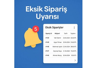 Opencart Eksik Sipariş Uyarısı Modülü