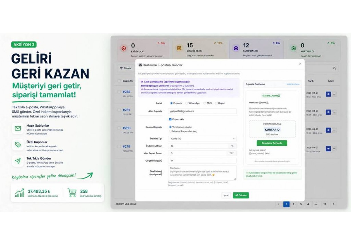 Pro Order Guardian – OpenCart Eksik Sipariş Analiz ve Kurtarma Modülü