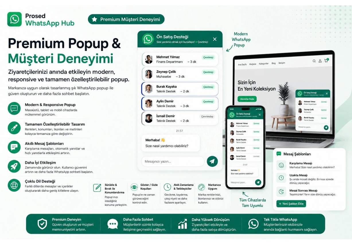Gelişmiş WhatsApp Destek ve Satış Modülü