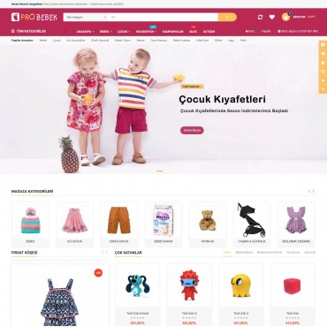 Opencart Bebek Giyim Oyuncak Site Teması