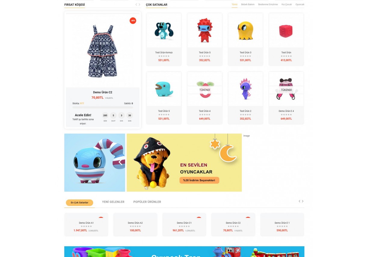 Opencart Bebek Giyim Oyuncak Site Teması