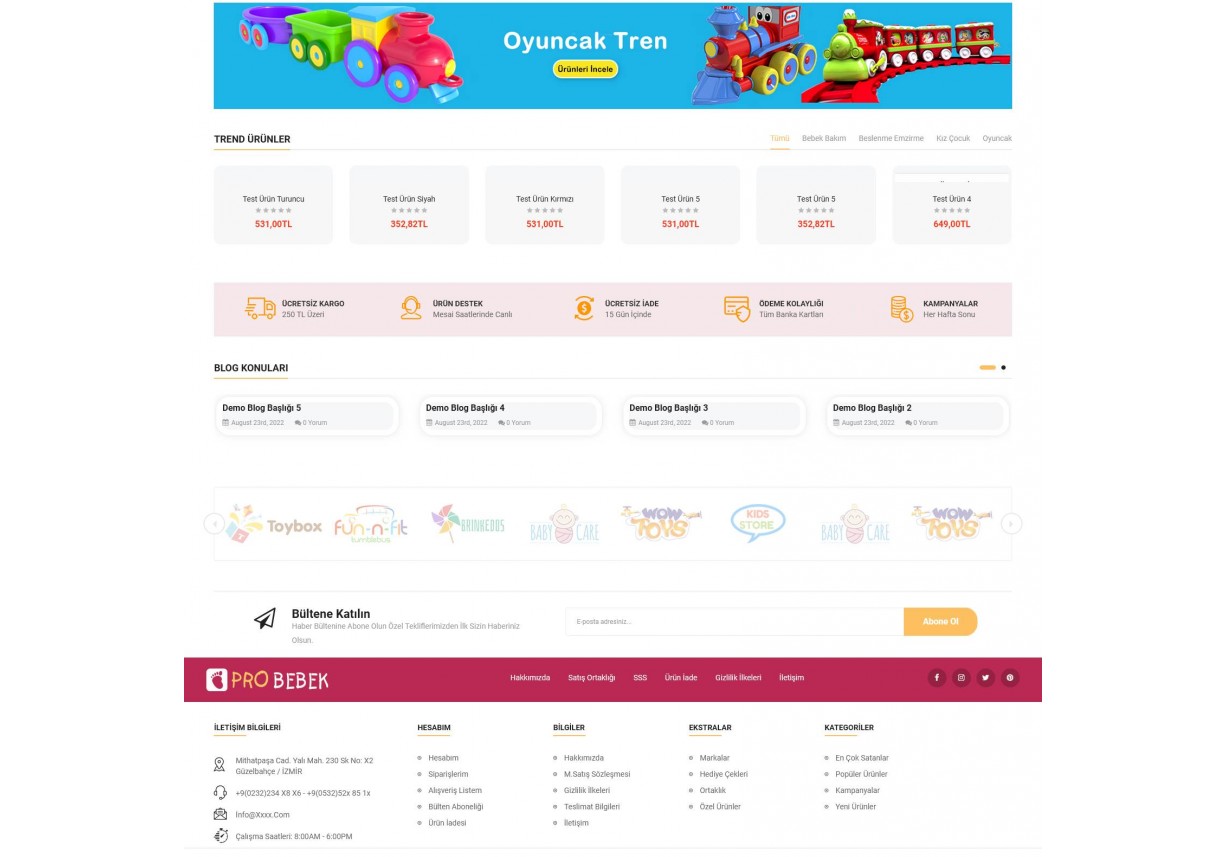 Opencart Bebek Giyim Oyuncak Site Teması
