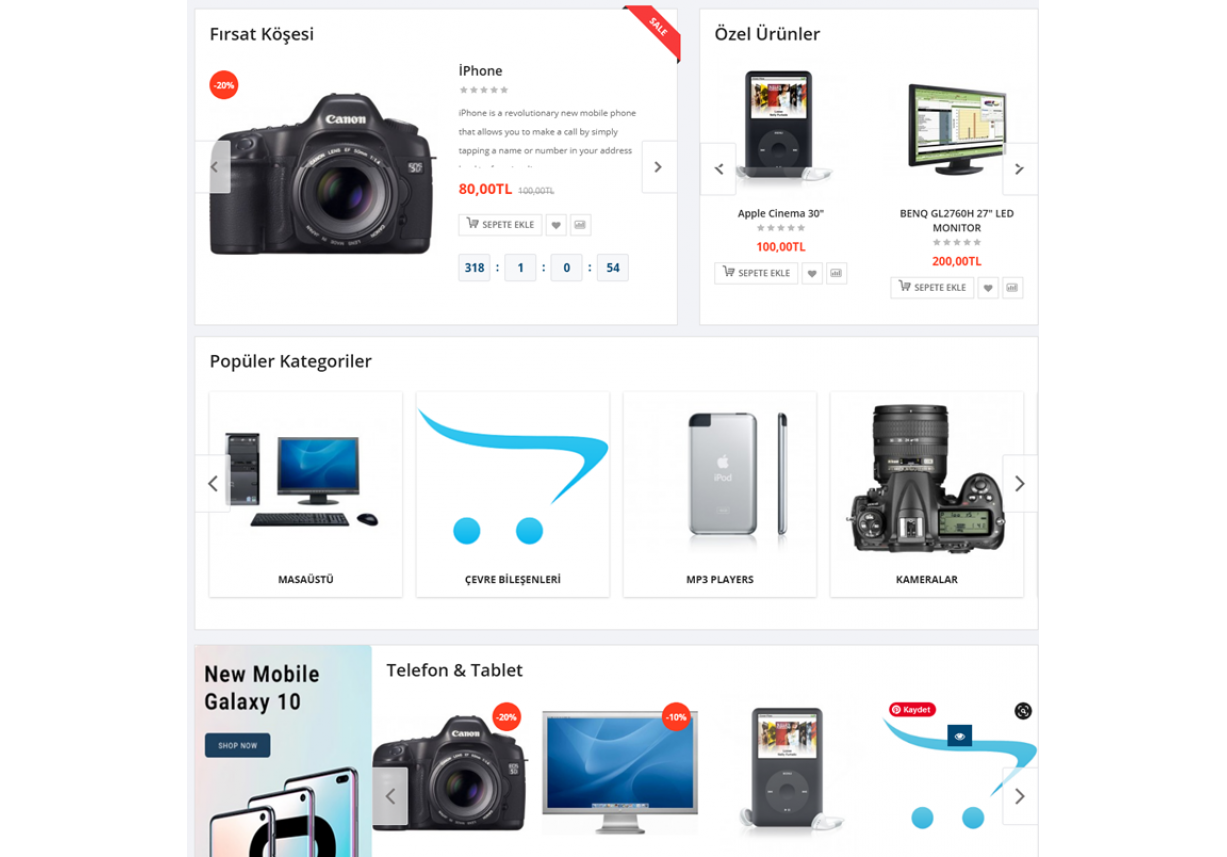 Pro Elektronik Ürünleri Opencart Satış Teması 3.x