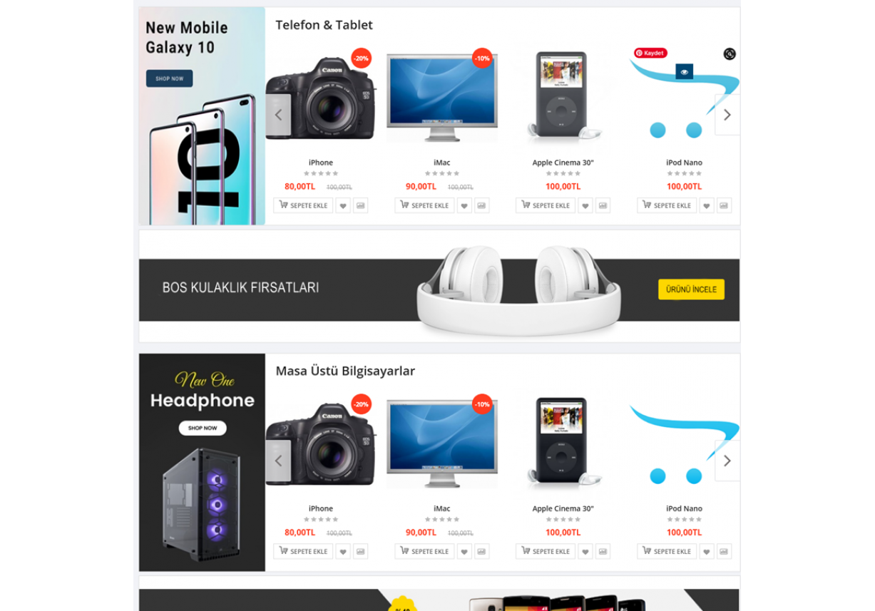 Pro Elektronik Ürünleri Opencart Satış Teması 3.x