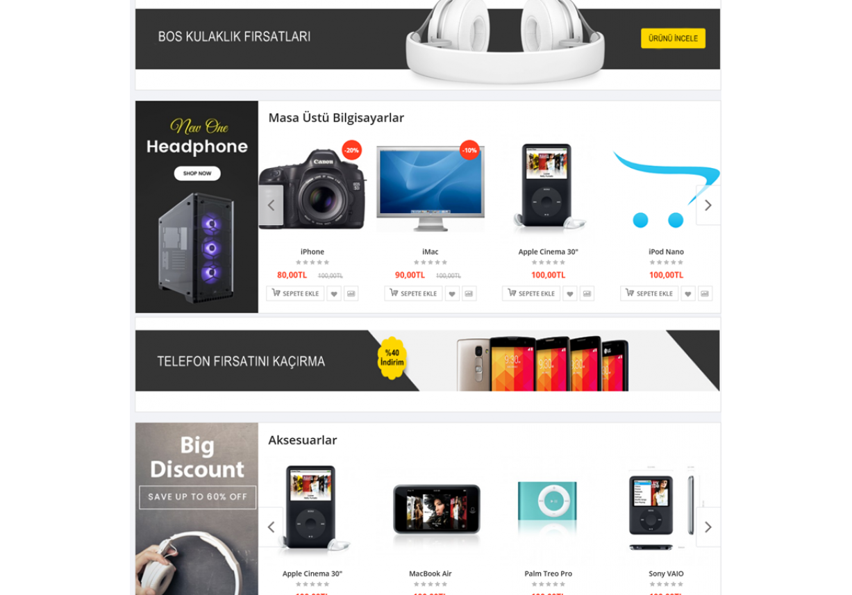 Pro Elektronik Ürünleri Opencart Satış Teması 3.x