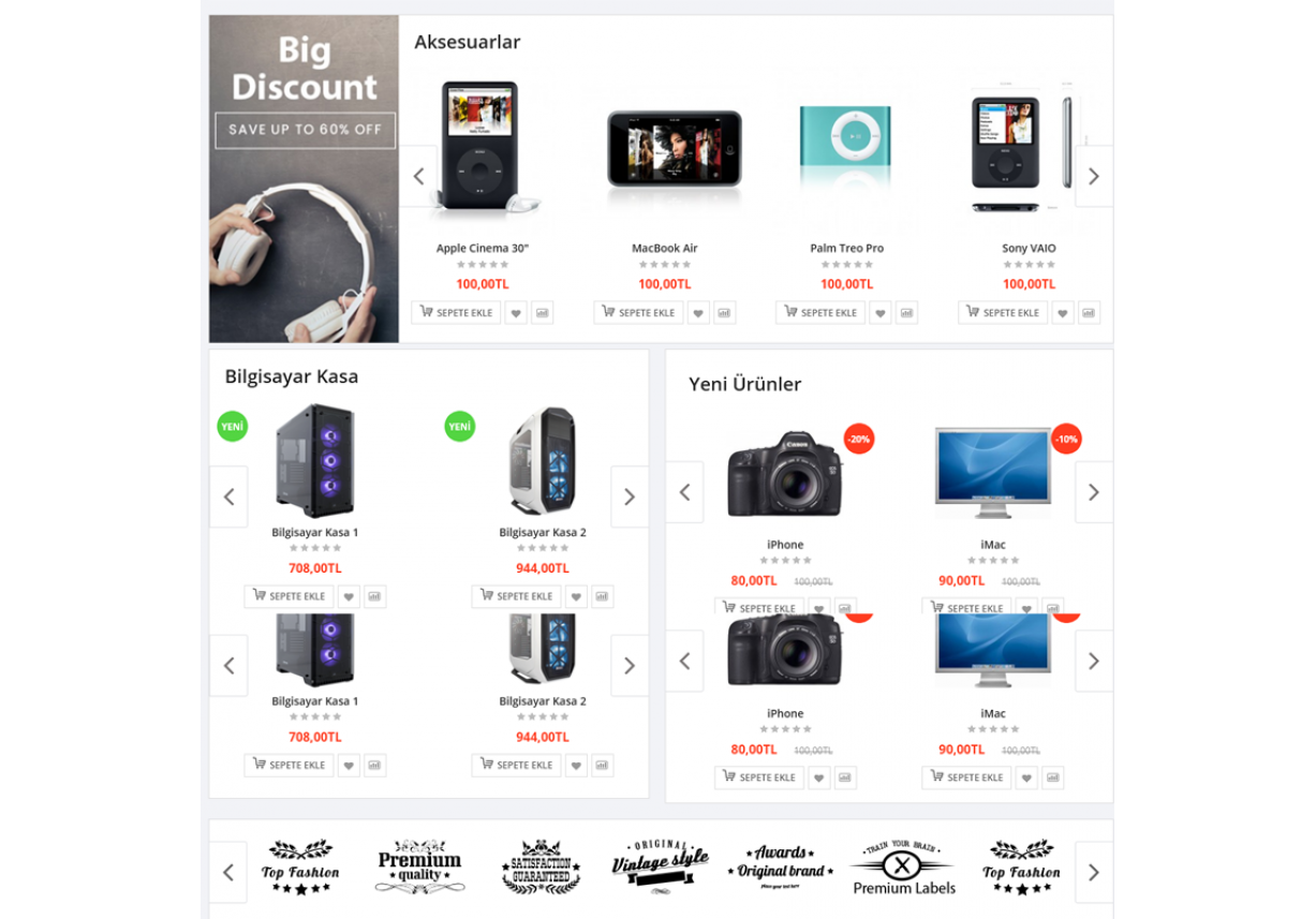 Pro Elektronik Ürünleri Opencart Satış Teması 3.x