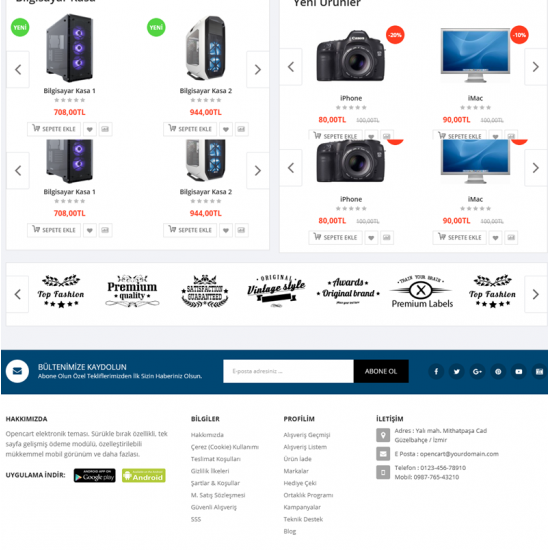 Pro Elektronik Ürünleri Opencart Satış Teması 3.x