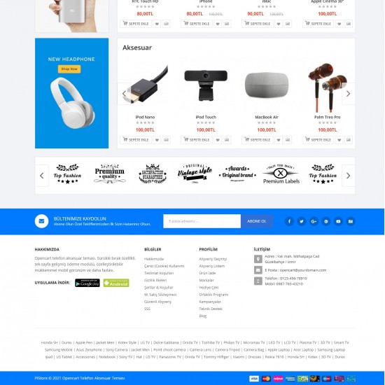 Opencart Telefon Aksesuar Teması 3.x