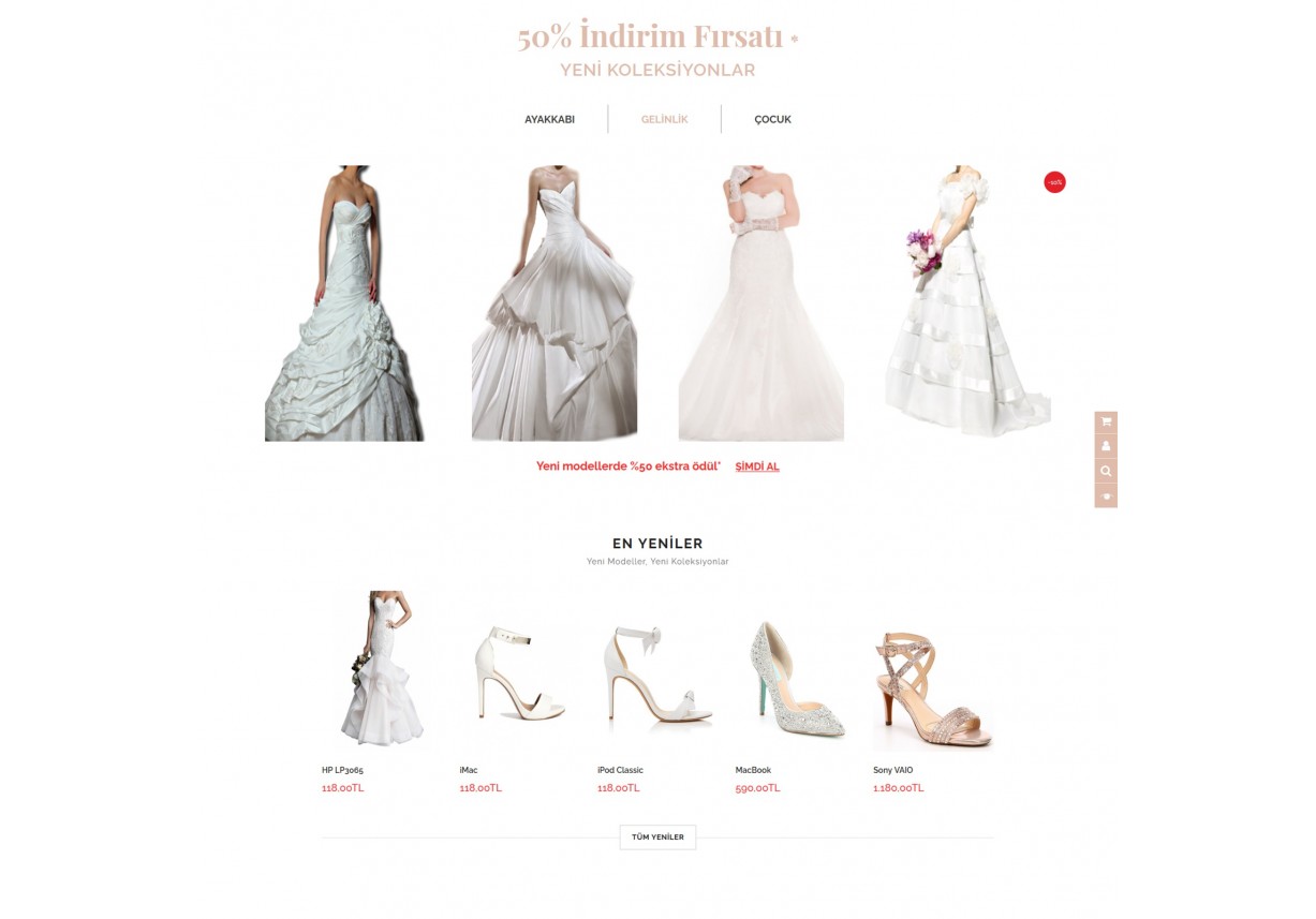 Gelinlik Satış Opencart Teması 3.x.x