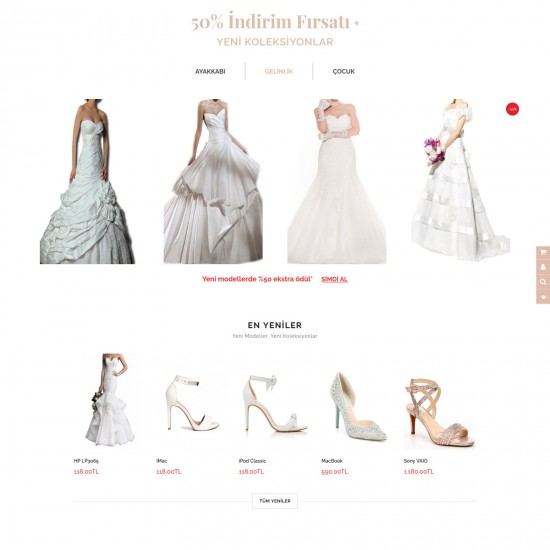 Gelinlik Satış Opencart Teması 3.x.x