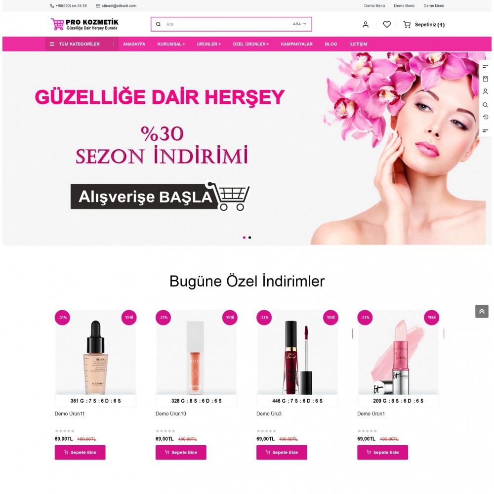 Opencart Kozmetik ve Parfümeri 3x Teması Opencart Kozmetik ve Parfümeri 3x Teması