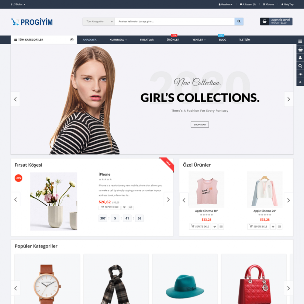 Butik Moda Giyim Site Teması Opencart 3.x Butik Moda Giyim Site Teması Opencart 3.x