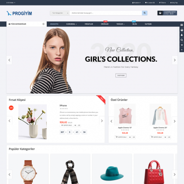 Butik Moda Giyim Site Teması Opencart  3.x