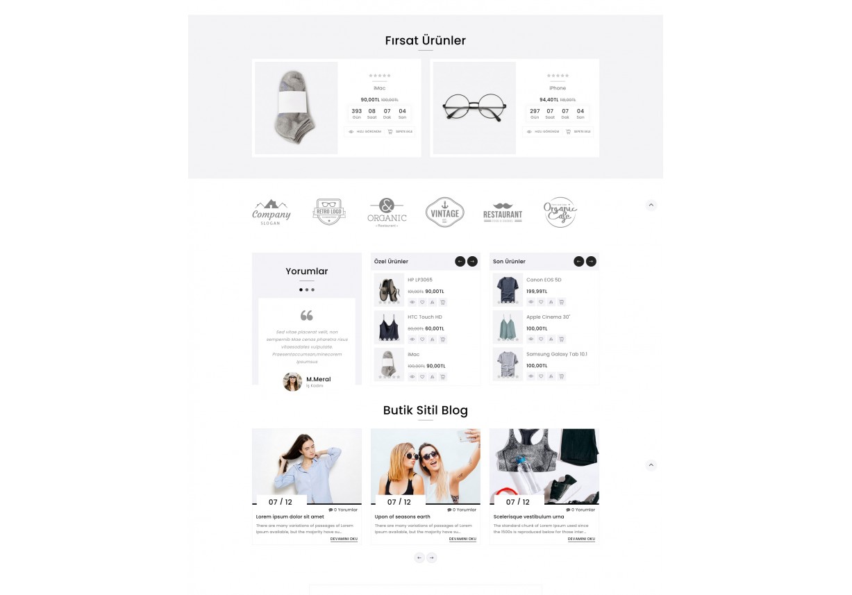 Opencart Butik Ayakkabı Çanta Satış Teması