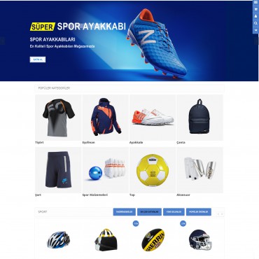 Opencart Spor Ürünleri,Giyim Mağaza Site Teması