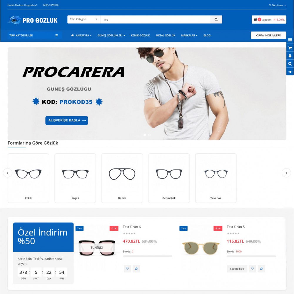 Pro Gözlükçü Teması Opencart 3.x Pro Gözlükçü Teması Opencart 3.x