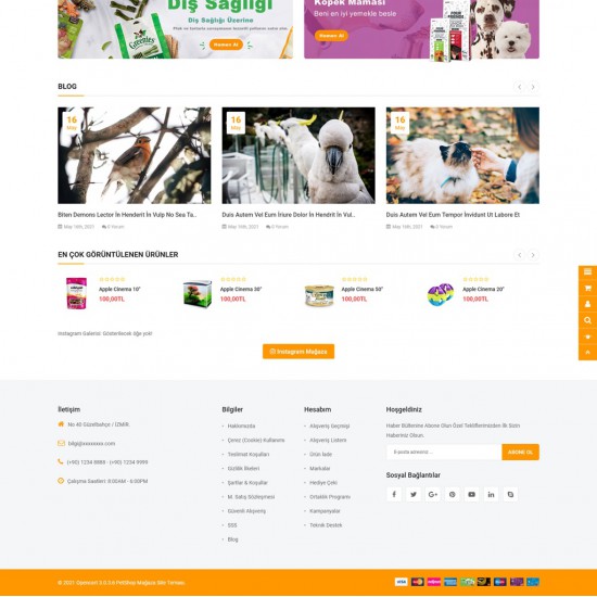 Opencart Petshop Mağaza Site Teması 3.0.3.6