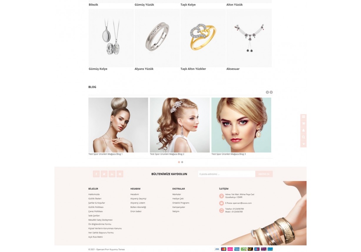 Opencart Pro Full Kuyumcu Takı Teması