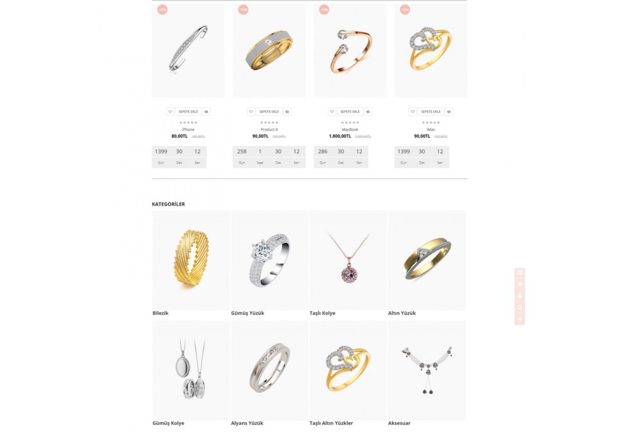 Opencart Pro Full Kuyumcu Takı Teması