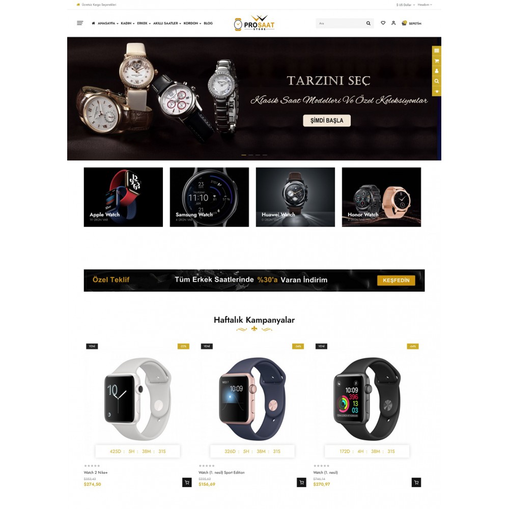 Opencart Saat Market Teması Opencart Saat Market Teması