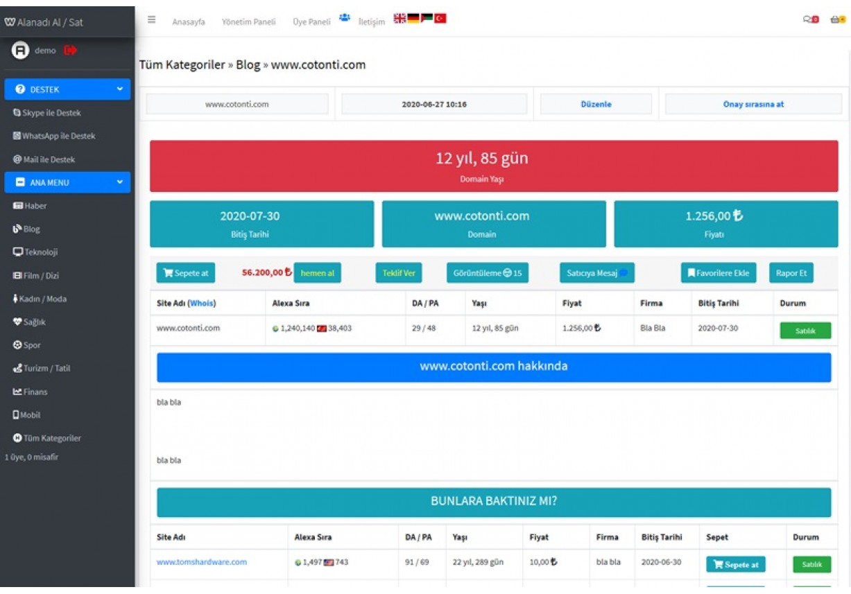 Domain Satış Scripti