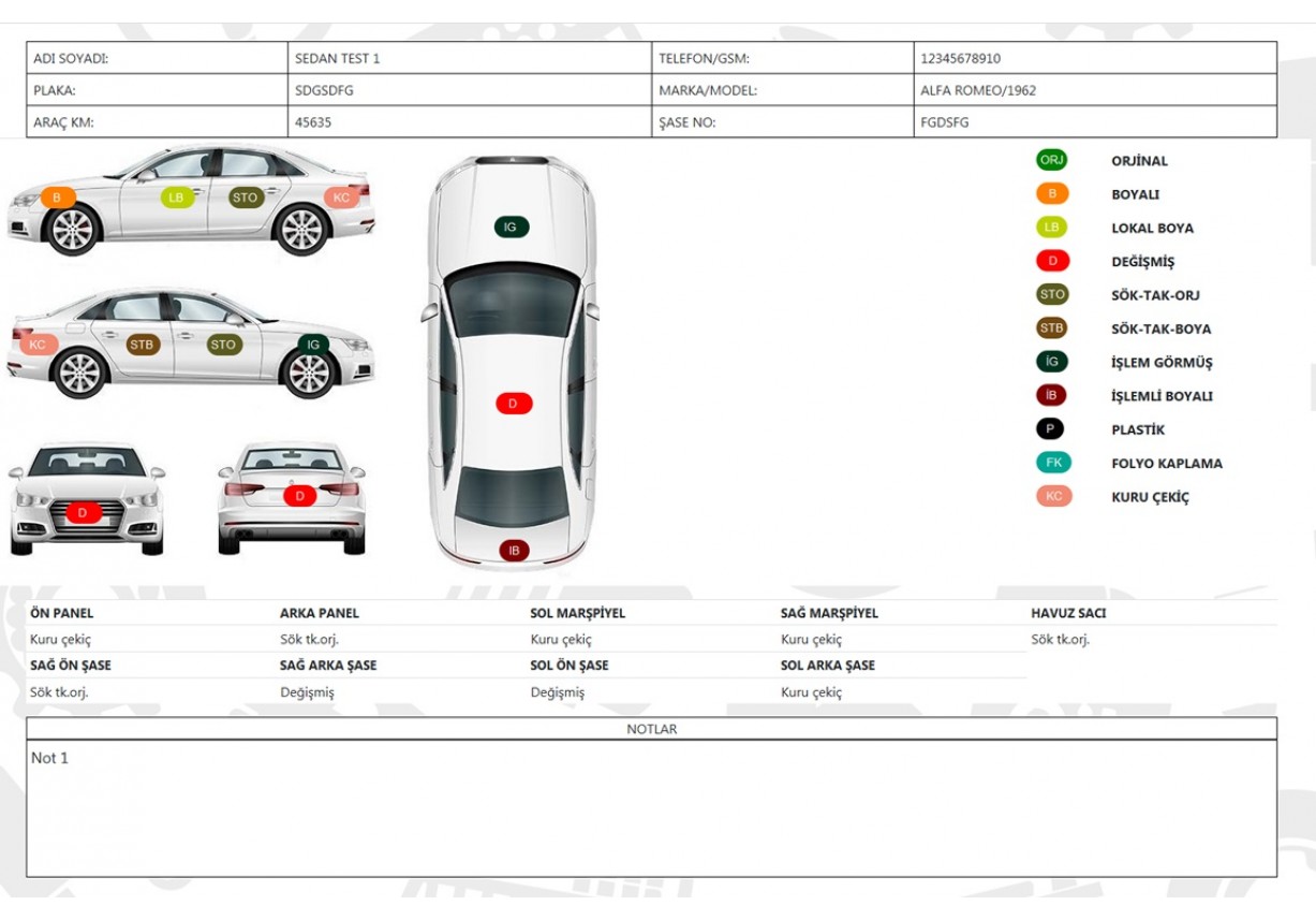 Oto Ekspertiz Rapor Scripti