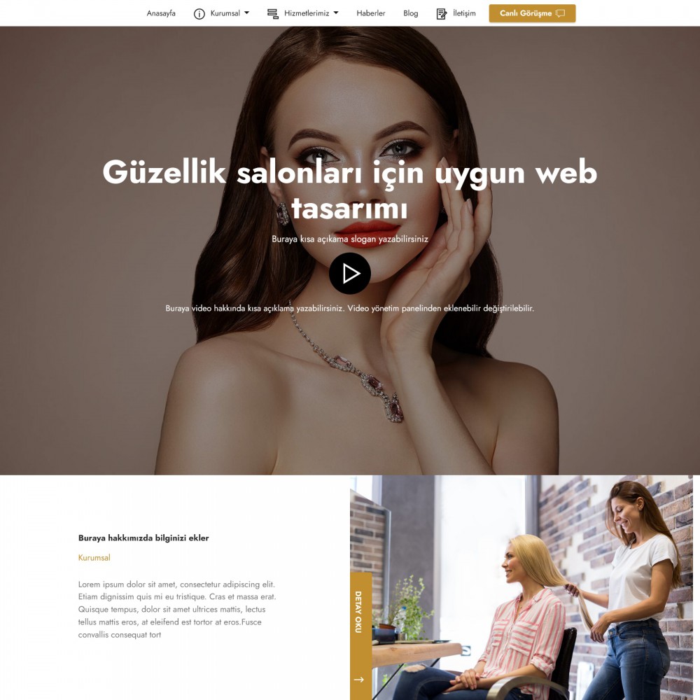 Güzellik & Klinik İçin Web Tasarımı Güzellik & Klinik İçin Web Tasarımı